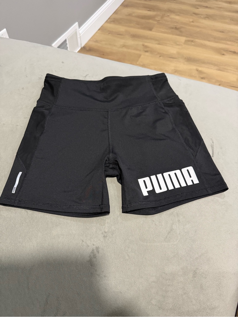 Puma Black Logo Athletic Bike Shorts